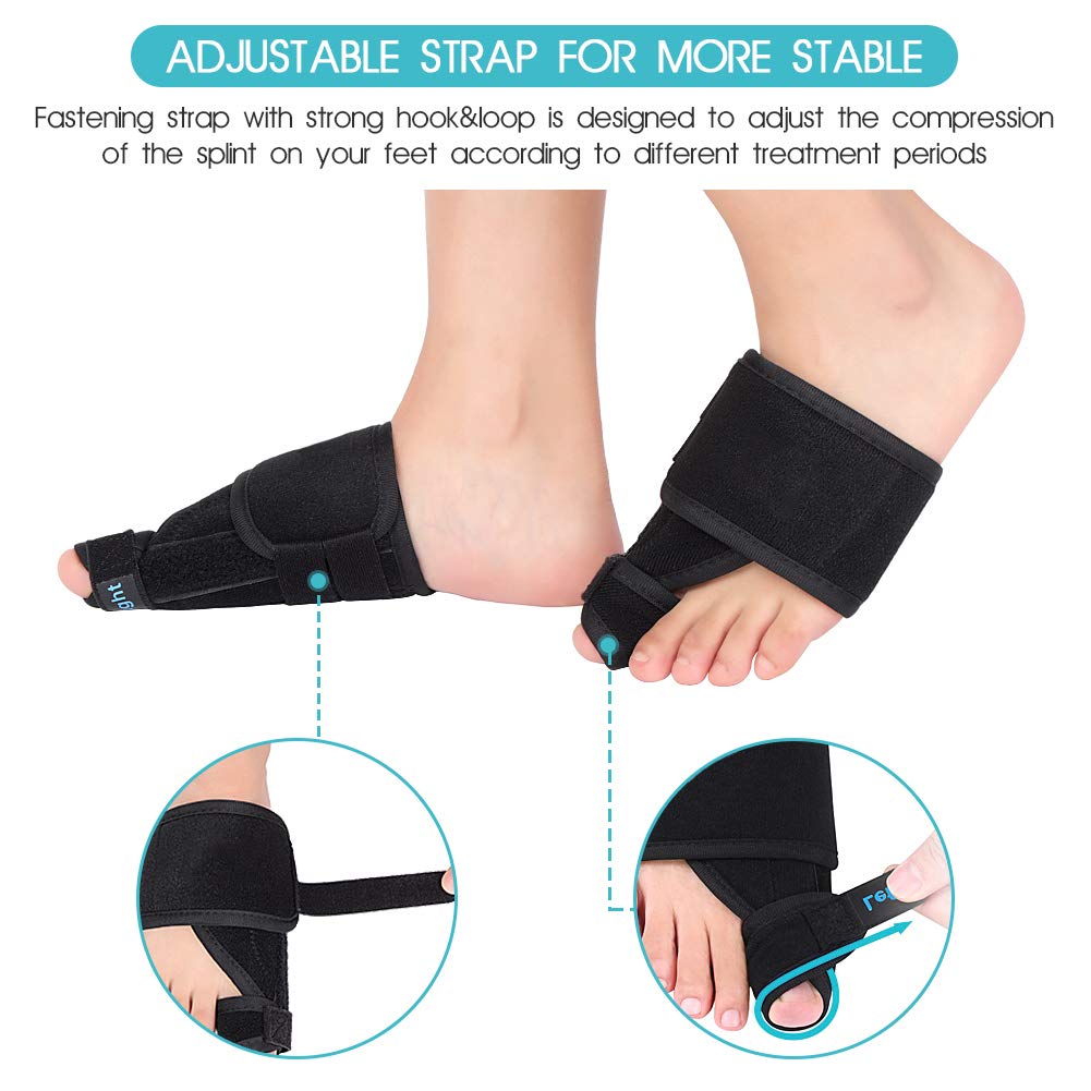 Hallux Valgus Korrektur Set - Verstellbare Schiene & 2 Bandagen - Für Ballenzehen Korrektur