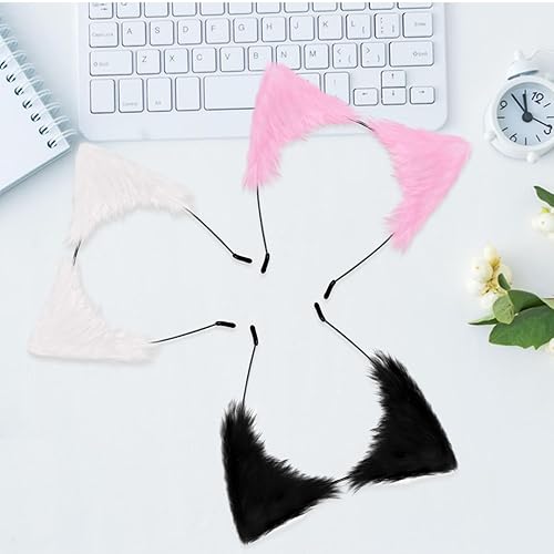Miniatura 6 de HONGTEYA Cat Wolf Fox Dog Ears Headband Handmade Halloween Costume Cosplay Animal Furry Ears Goth Accessories for Women
