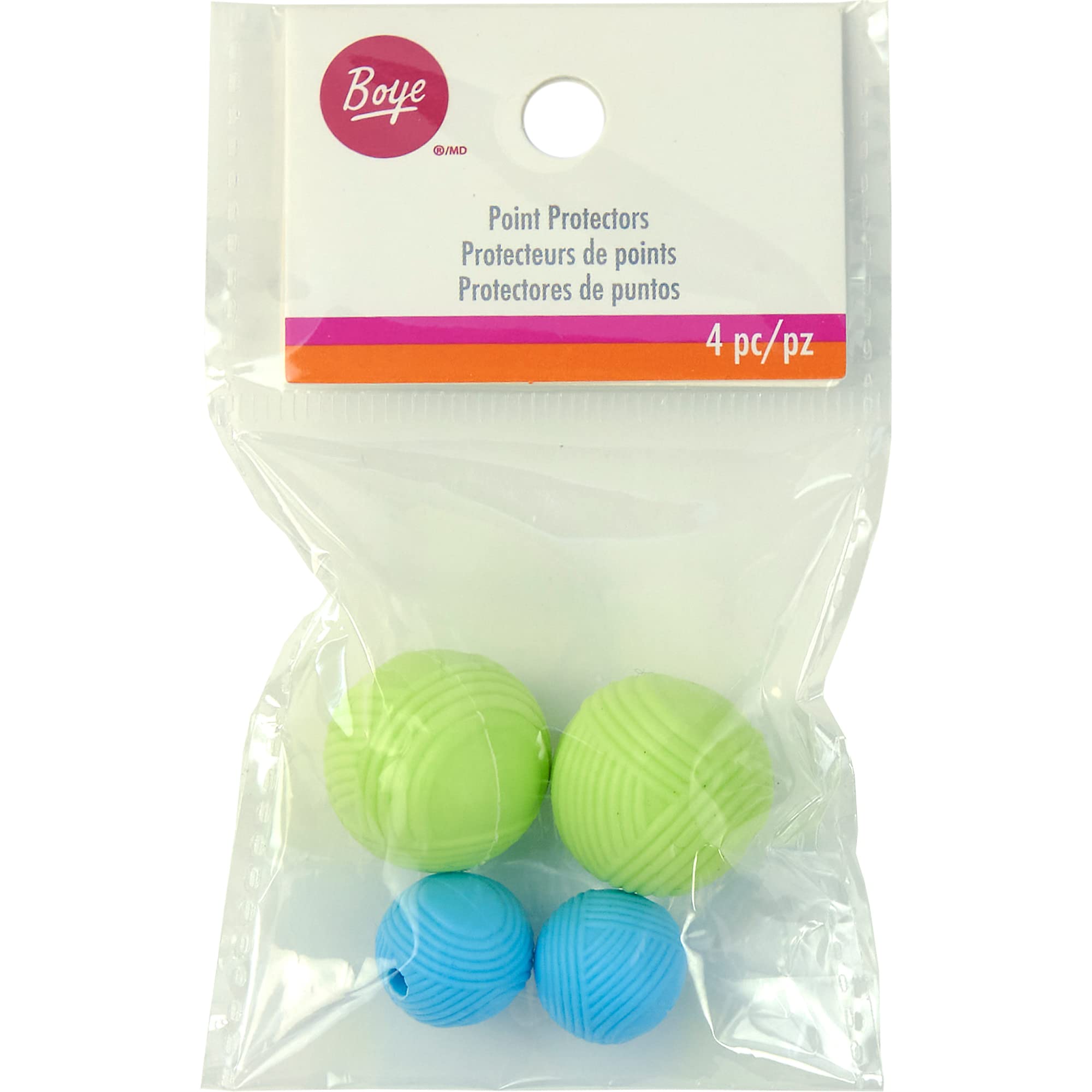 BoyePlastic Point Protectors for Knitting Needles, Multicolor, 4 Piece