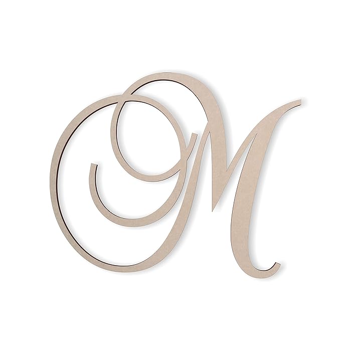 Buy Jess and Jessica Wooden Letter M, Wooden Monogram Wall Hanging