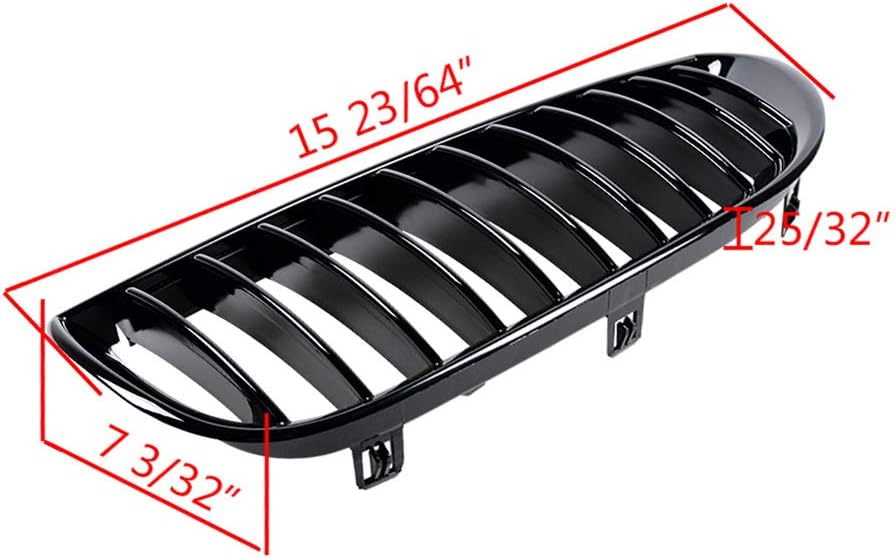 Astra Depot Gloss Black Front Kidney Grill Grille Compatible for BMW E63 E64 M6 645Ci 650i 2DR 2004-2010