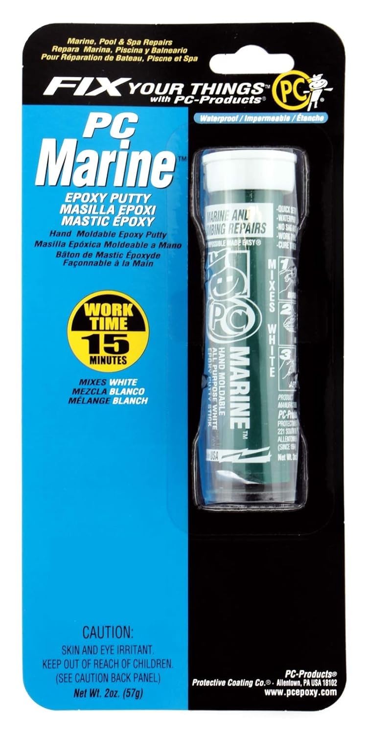 PC Products 25567 PC-Marine Moldable Epoxy Putty, 2 oz Stick, White