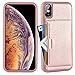 ZVE Case for iPhone Xs Max, 6.5 inch, Wallet Case with Credit Card Holder Slot Slim Leather Pocket Protective Case Cover for Apple iPhone Xs Max, 2018 (Aries Series)- Rose Gold