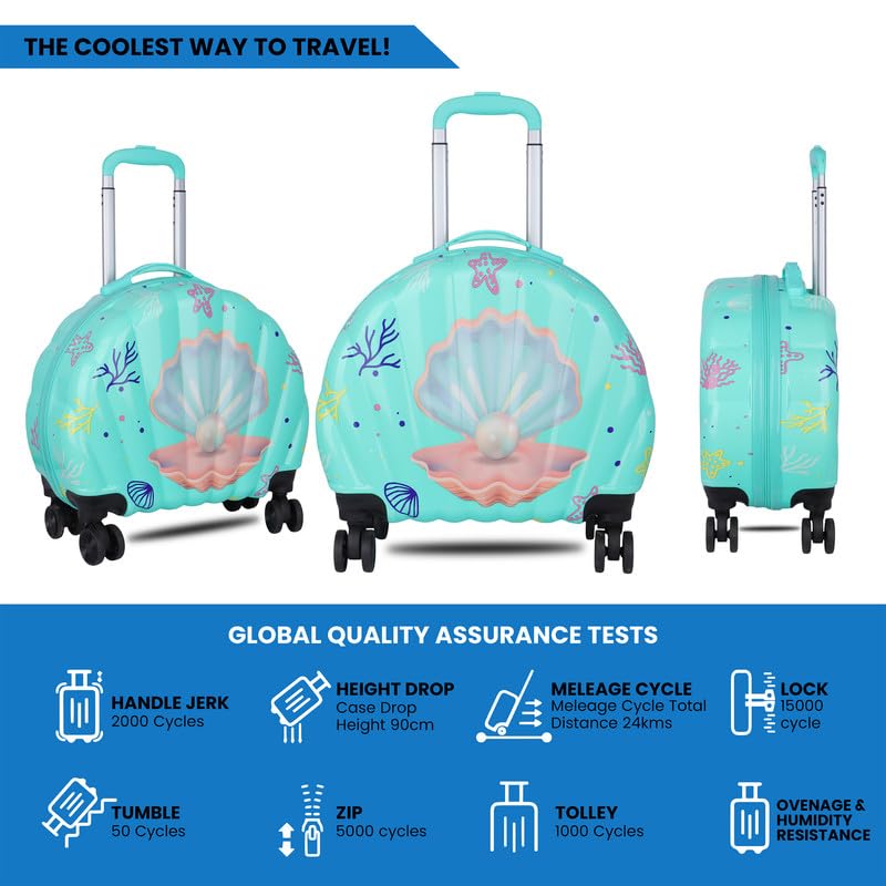 Image of Polo Class Kids Trolley Bag | Made with Polycarbonate | Durable and Waterproof | Trolley Bag for Kids - Green