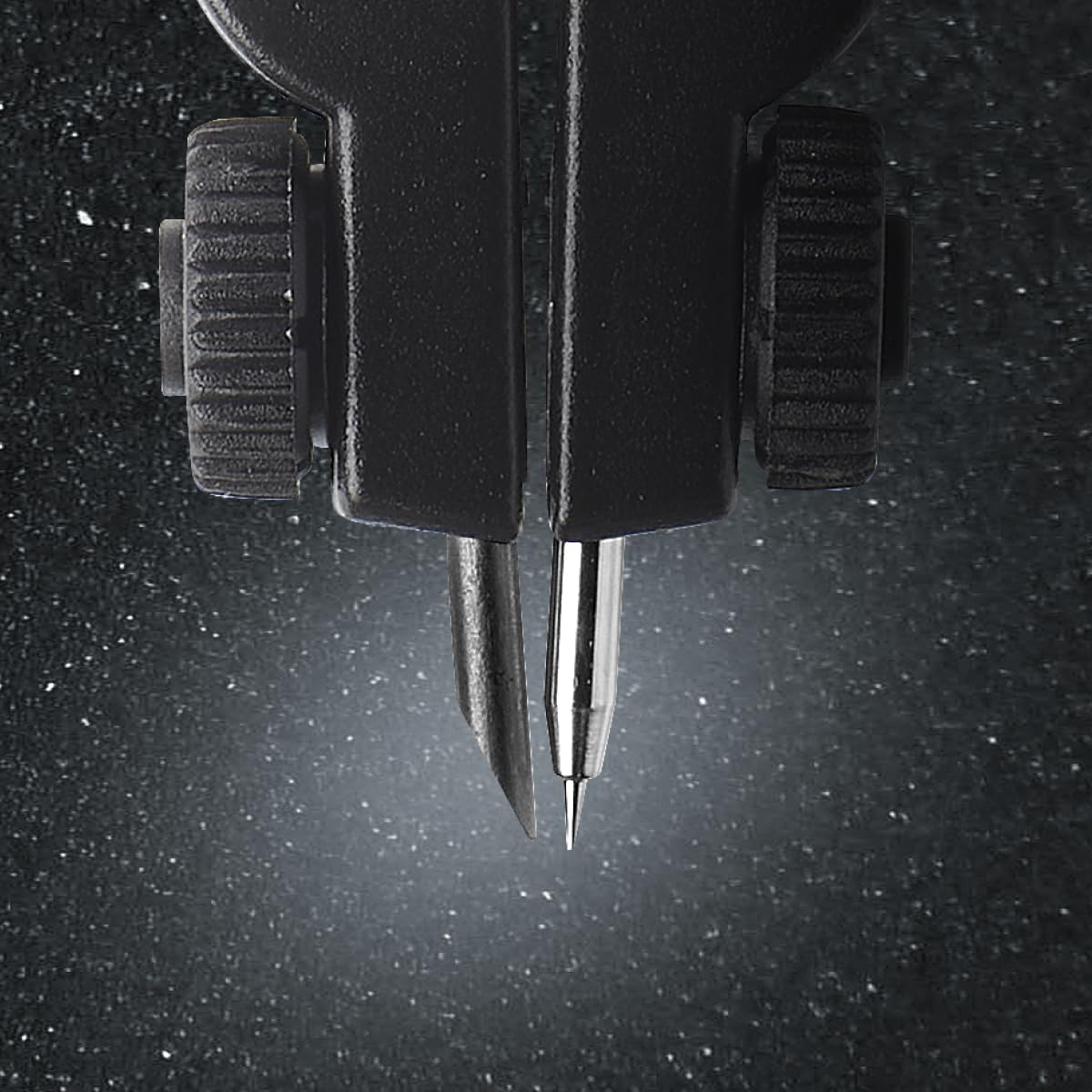 FABER-CASTELL 174320 - Compás de ajuste rápido Factory black, compás escolar, incluye piezas de repuesto y minas, diseño exclusivo