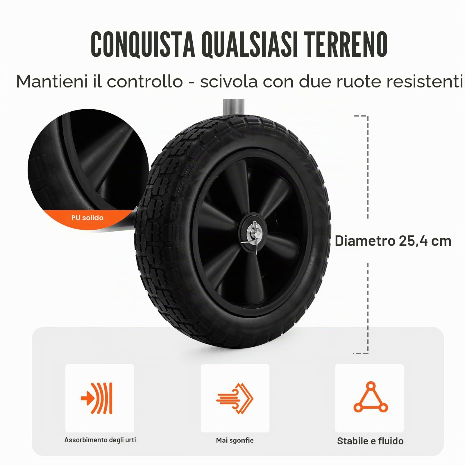 VEVOR Carrello avvolgitubo, può contenere fino a 250 piedi di tubo da 5/8", carrelli per tubi dell'acqua da giardino, strumenti mobili con 4 ruote, piantagione da esterno in acciaio verniciato a polve