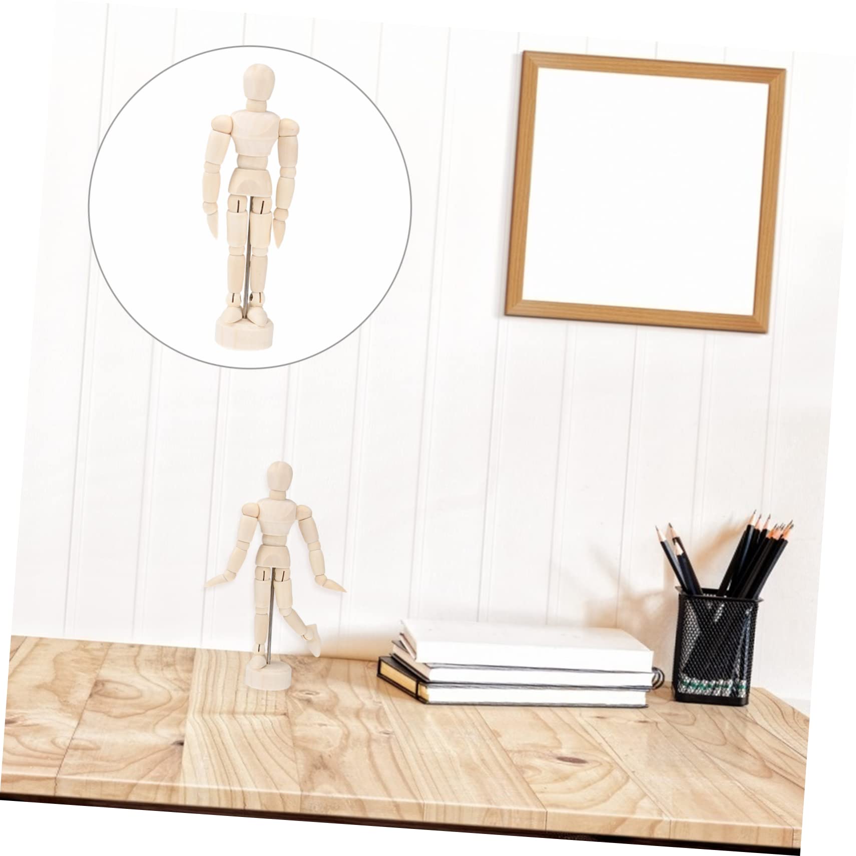 SEWACC 9pièces Mannequin Articulé pour Artistes Modèles De Dessin Et Décoration De Bureau Beige