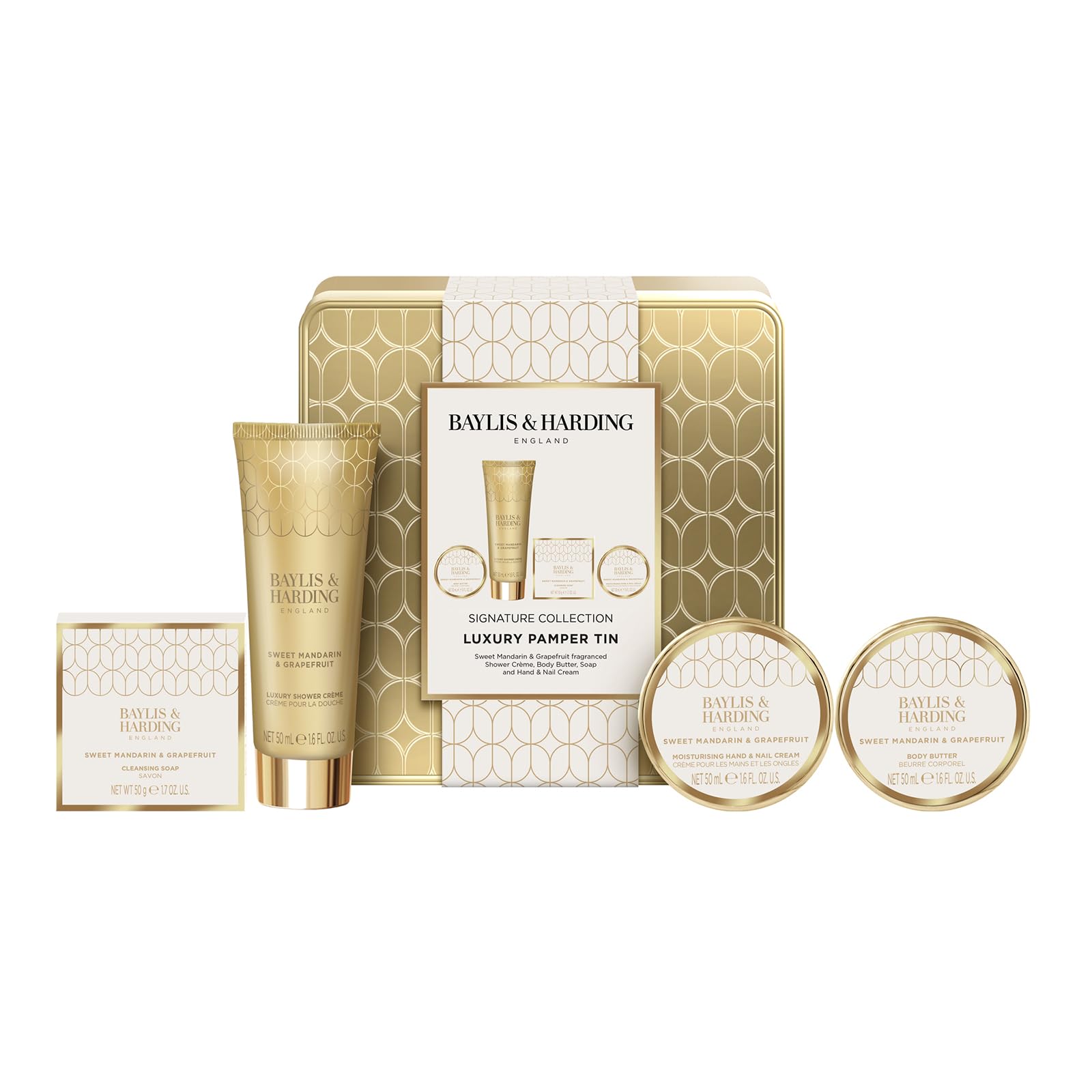 Sweet Mandarin & Grapefruit Luxury Pamper Tin Gift Set - Vegan Friendly (Pack of 1)