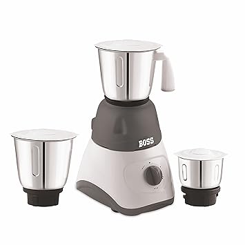 BOSS E205 500-Watt Mixer Grinder, 3 Jars, Grey