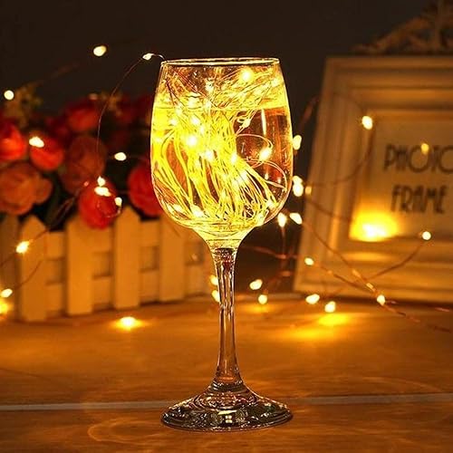 Miniatura 2 de BQZYX+ Paquete de 3 guirnaldas de luces USB alimentadas por USB, color amarillo cálido, 6.6 ft, 20 cuentas de lámpara, luces LED de Navidad, tira de