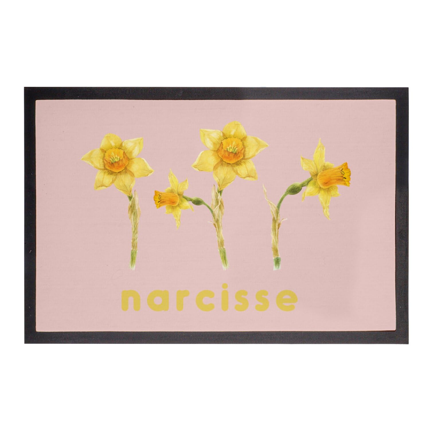 Paillasson rose avec fleurs pour créer une entrée de jardin romantique