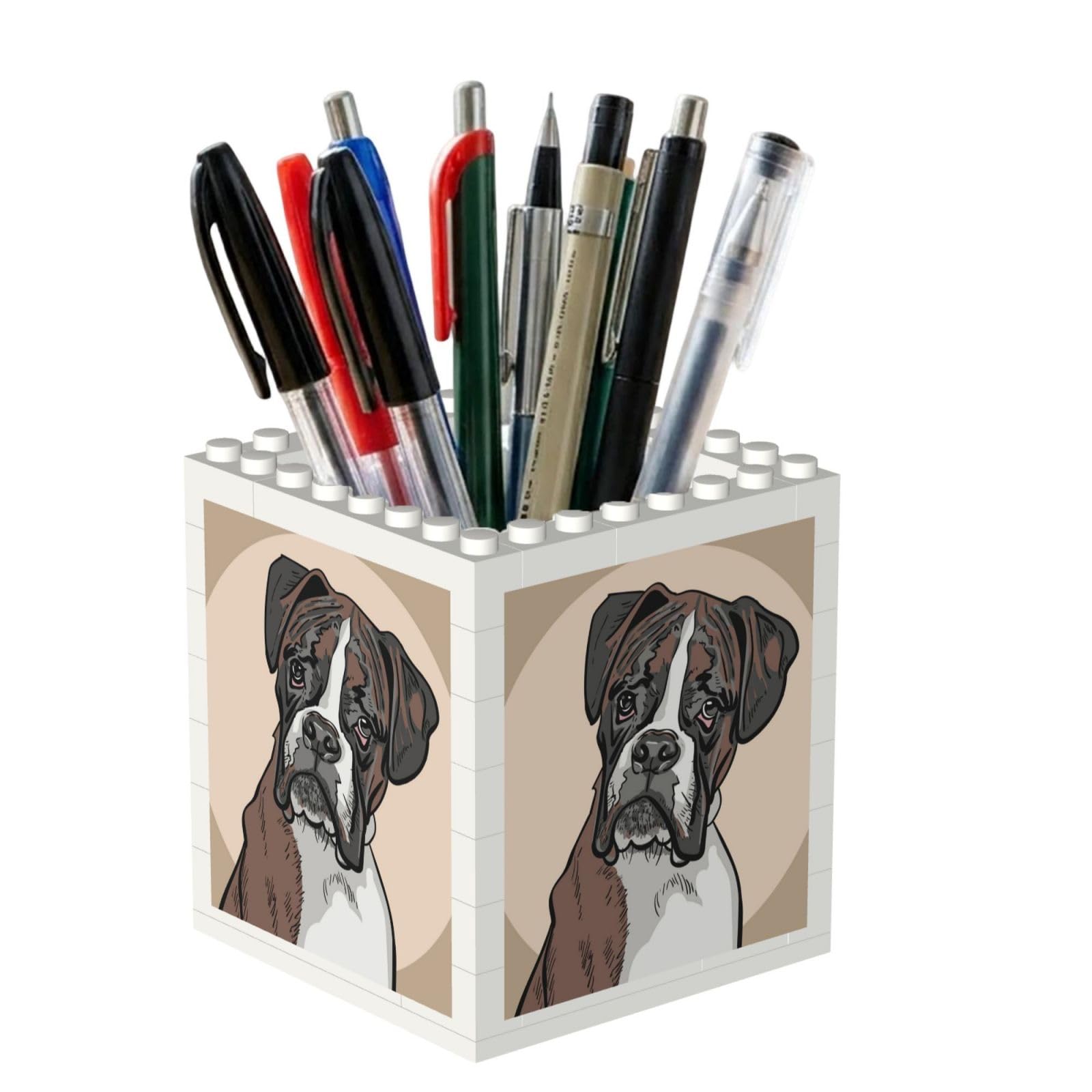 Poadnly Dog Boxer, Pen Pot Pencil Holder for Office Home School, Compact Desk Organiser for Office Stationery