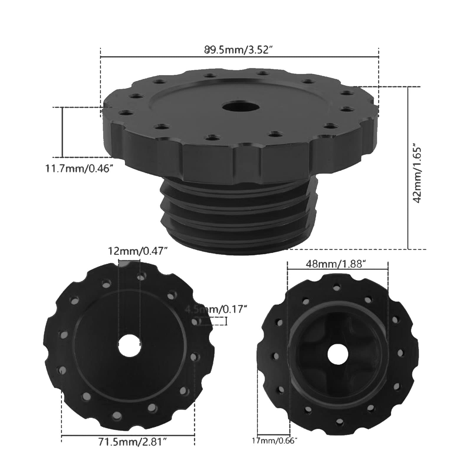 flexman Adaptador de Volante Profesional para Juegos de Coches de Carreras, Pieza de Repuesto del Volante, Adaptador de Volante de Aleación de Aluminio para TX T300 T500 TS PC TS XW(Negro)