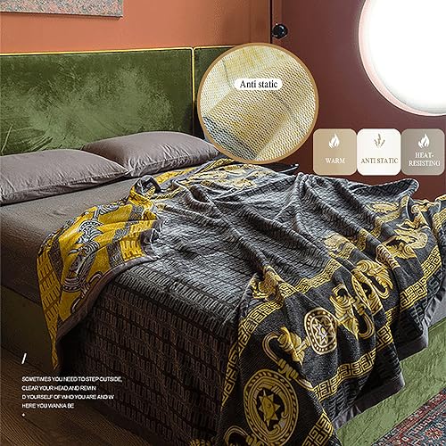 Couverture microfibre ultra-fine plaid thermique chaud double face G
