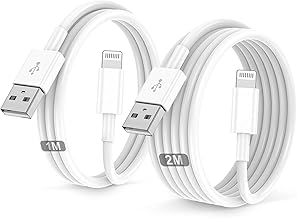 iPhone Charging Cable 2 Pack 1 M + 2 M USB to Lightning Cable MFi Certified for Apple Original Fast Charging Cable, for iPhone 14/13/12/11/Pro/ProMax/Mini/XS/XR/MAX/X/8/7/6/6s/Plus/SE/iPad Mini