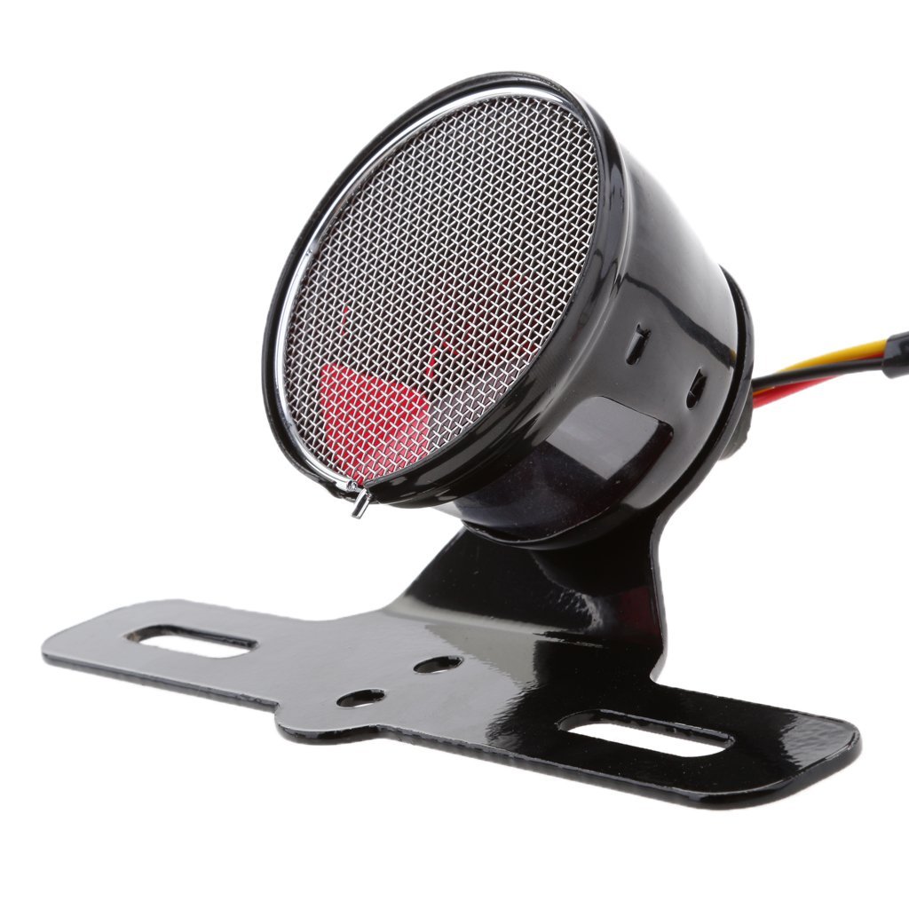 Moto 12V Fuex Arrière Tail Light Feux Stop LED Tailight Avec Support Plaque Immatriculation