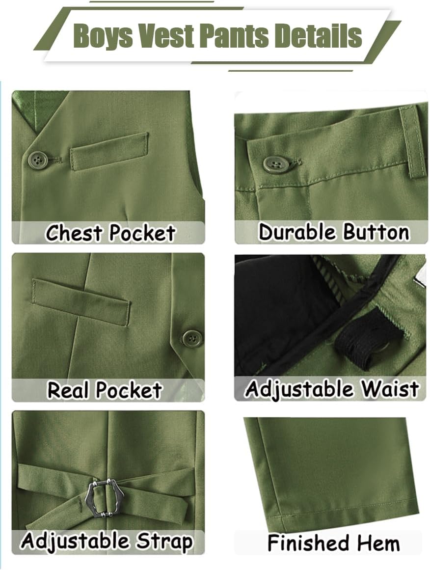 Boys Suits 4 Piece Kids Suits for Toddler Boys Dress Clothes for Wedding