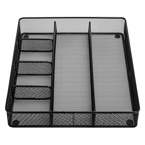 Annova Bandeja organizadora de cajones de escritorio para organización de oficina, malla de metal, accesorios y suministros de oficina (Black) - imagen 4