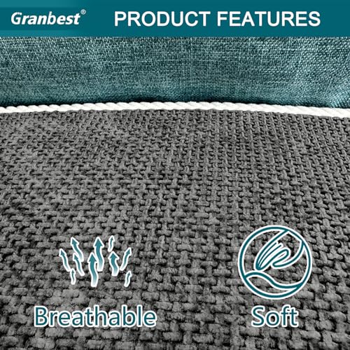 Granbest Non-Slip Sofa Seat Covers 3 Seater Thick Sofa Cover Sofa Protectors from Pets Universal for All Seasons (3 Seater, Grey) - Image 3