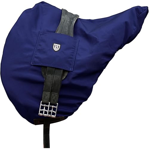 Harrison Howard Premium English Saddle Cover, Waterproof/Breathable Fleece-Lined Long-Lasting Outer Damage Protection Saddle Cover