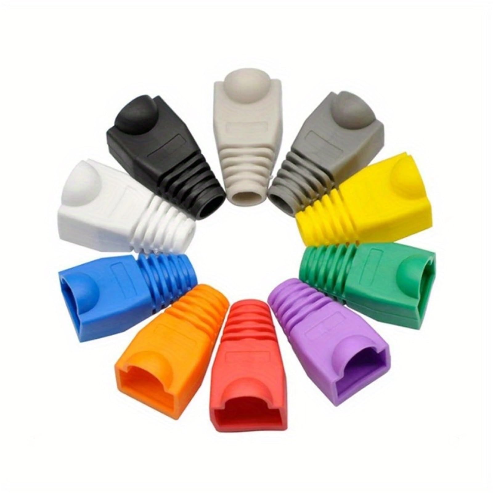 Osłony wtyczek kablowych RJ 45, 300 szt., osłona wtyczki złącza sieciowego Ethernet CAT5E CAT6 RJ45, odciążająca, kryształowa głowica ochronna
