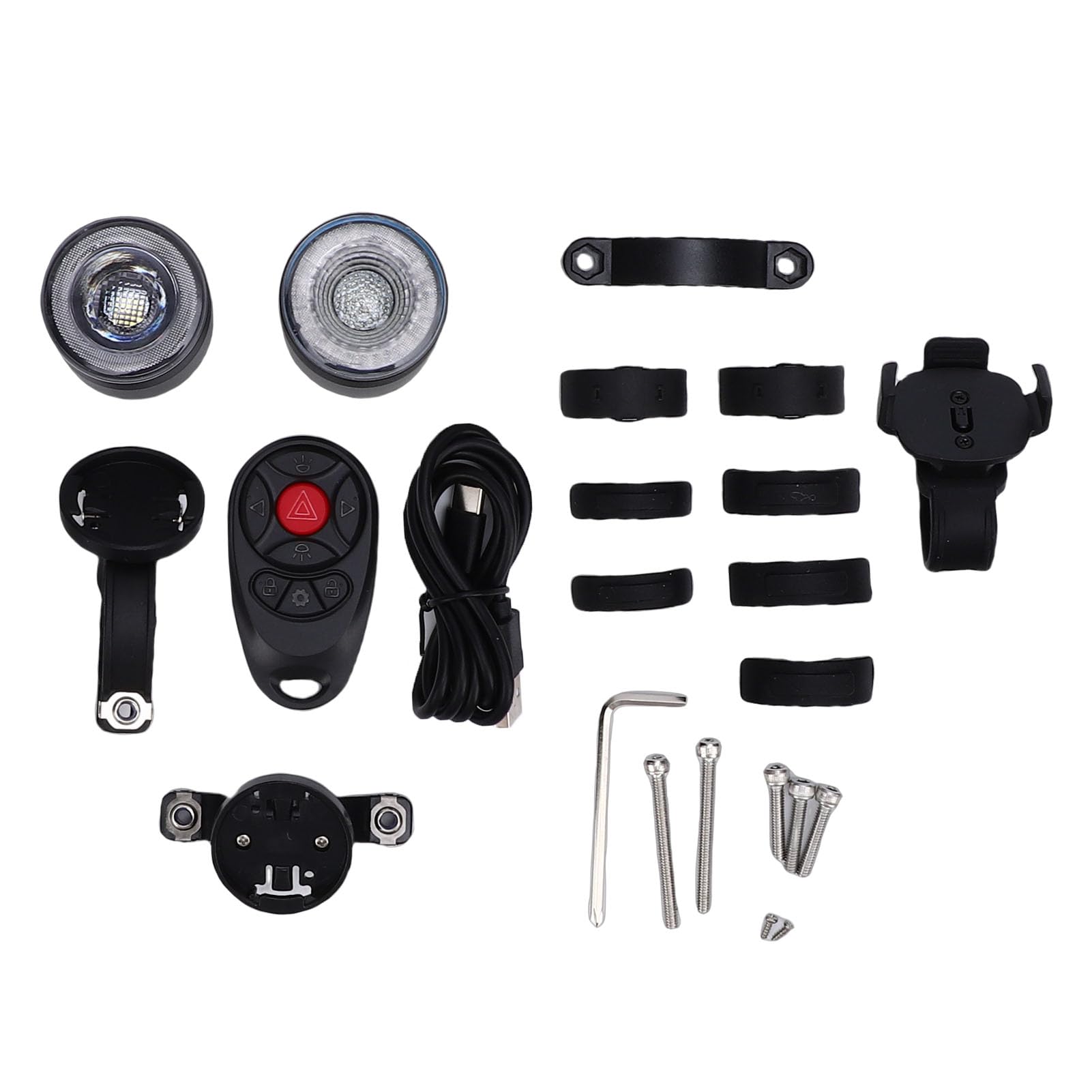 Generic Juego de Luces Traseras para Faros de Bicicleta Recargables con Detección Inteligente de 8 Colores para Desplazamientos y Paseos Nocturnos