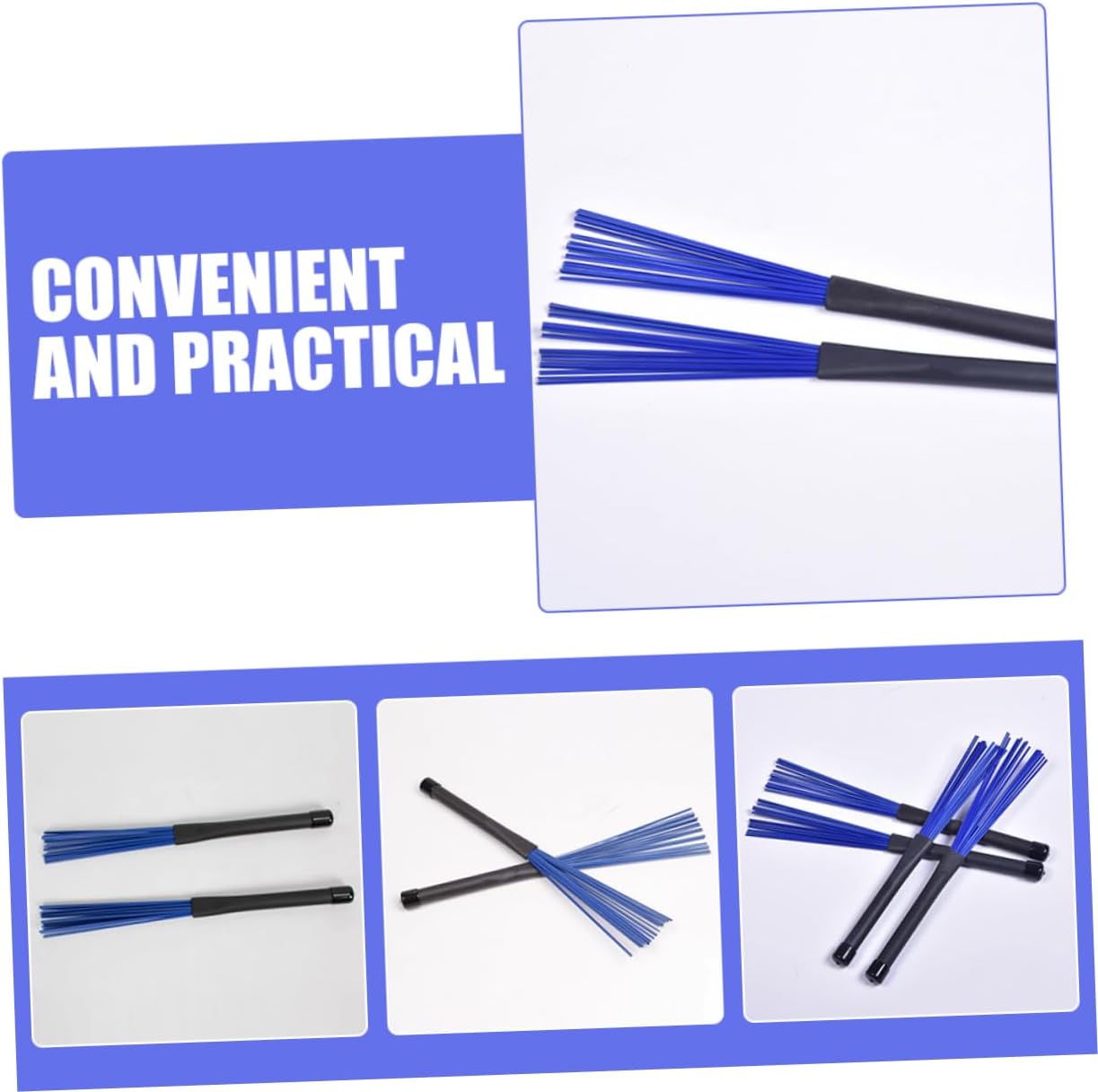 Abaodam Pcs Jazz Drum Brush Set Nylon Brush Drum Sticks for Versatile Performance