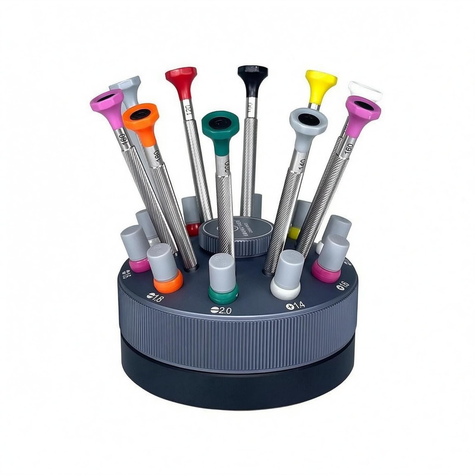 Homyl Cacciavite di Precisione Set Orologi Occhiali Telefoni con Supporto Girevole in Acciaio S2 Manici Antiscivolo Adatto, Set Di Cacciaviti GY006 Con Punte Tutte A Taglio, Più 10 Punte Aggiuntive