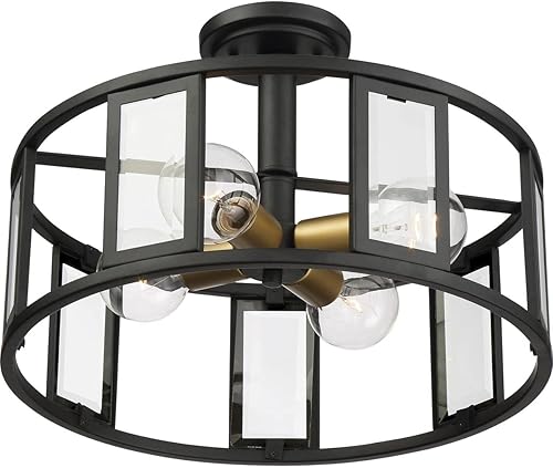 Miniatura 3 de Nuvo 606413 Montaje semiempotrado de cuatro luces, 4 litros, negro