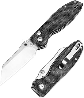 Kizer Cryptid Folding Pocket Knife, 2.94” 154CM Steel Blade Micarta Handle with Pocket Clip Small EDC Knife for Men Women, Camping Survival Hiking Knife, V3657C1 - Kizer
