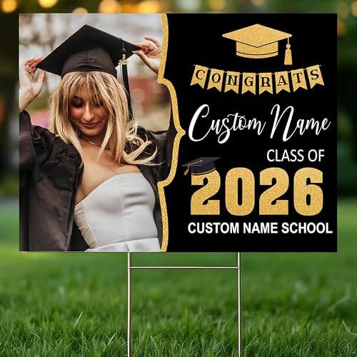 Personalized Graduation Yard Sign 2026 With Photo, Graduation Senior Sign 2026, Class Of 2026 Yard Signs, High School Graduation, College Graduation, Congrats!