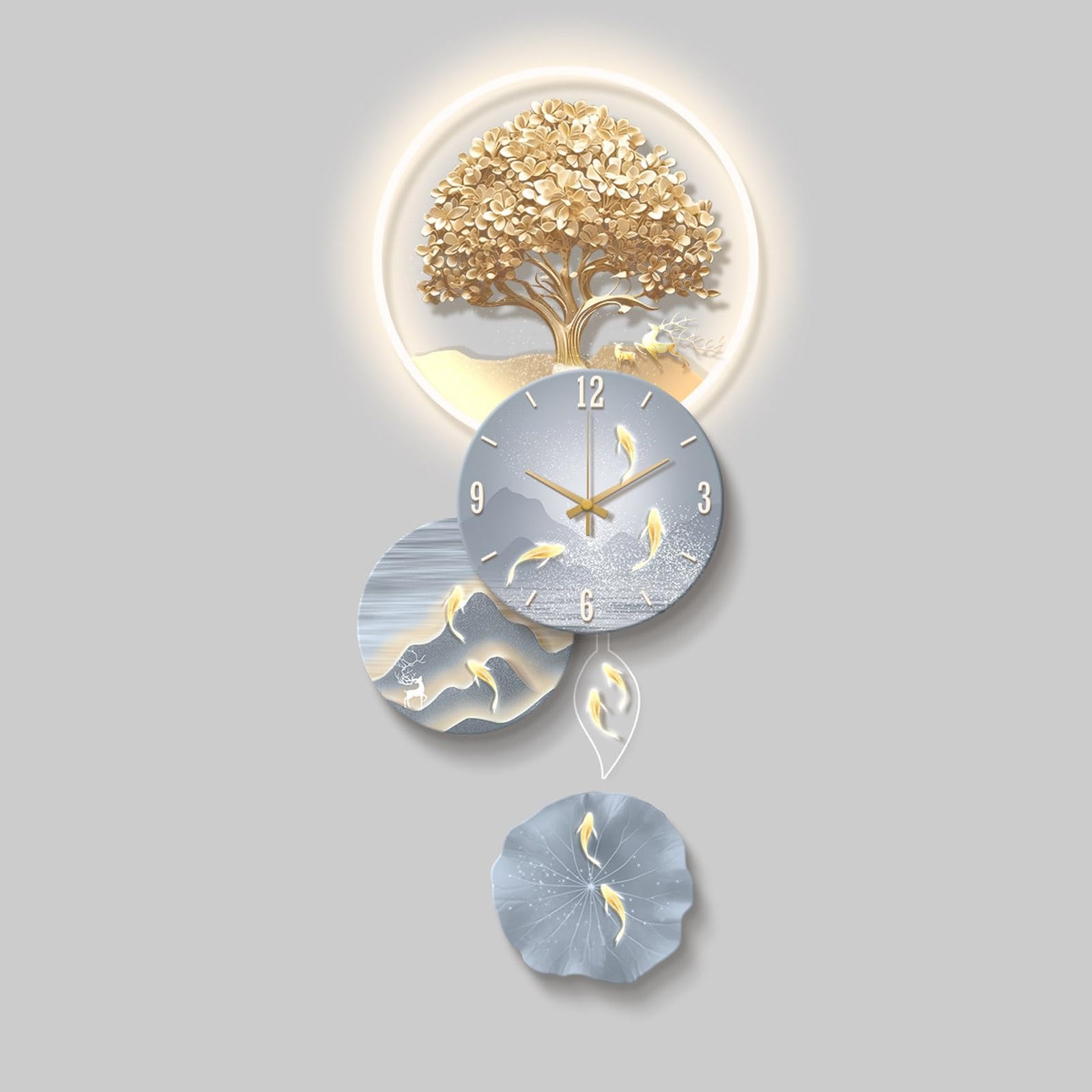 Orologio da parete a LED 3D con retroilluminazione, silenzioso, senza ticchettio, orologio decorativo per soggiorno, telecomando
