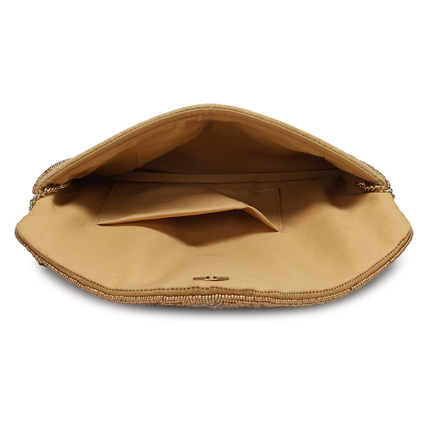 LONGING TO BUY Pochette da sera con perline da donna, motivo geometrico, stile busta con cinturino a catena