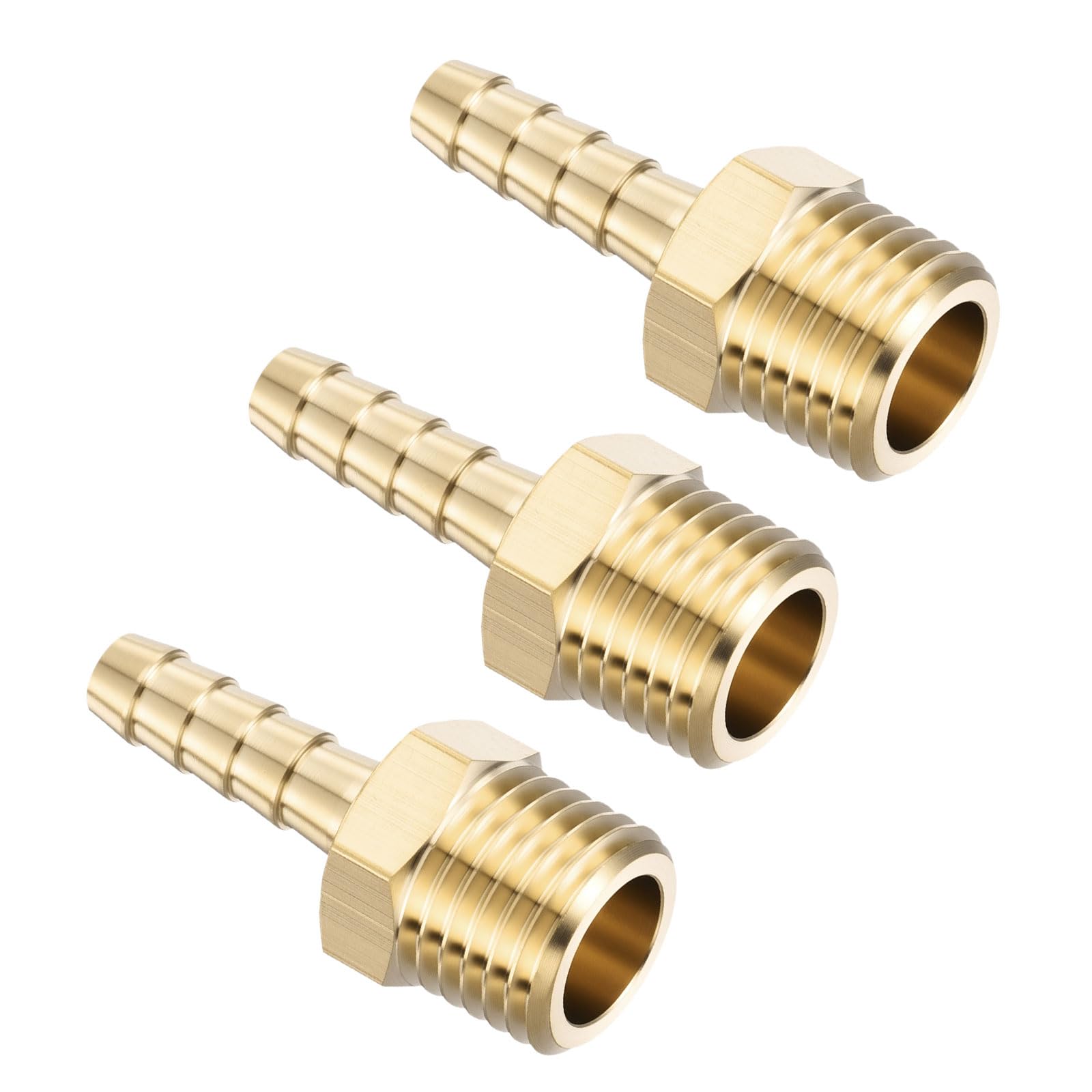 Kozelo 3Pcs Brass Hose Barb Fittings 6mm Hose Barb to M14x1.5 Male — image 1