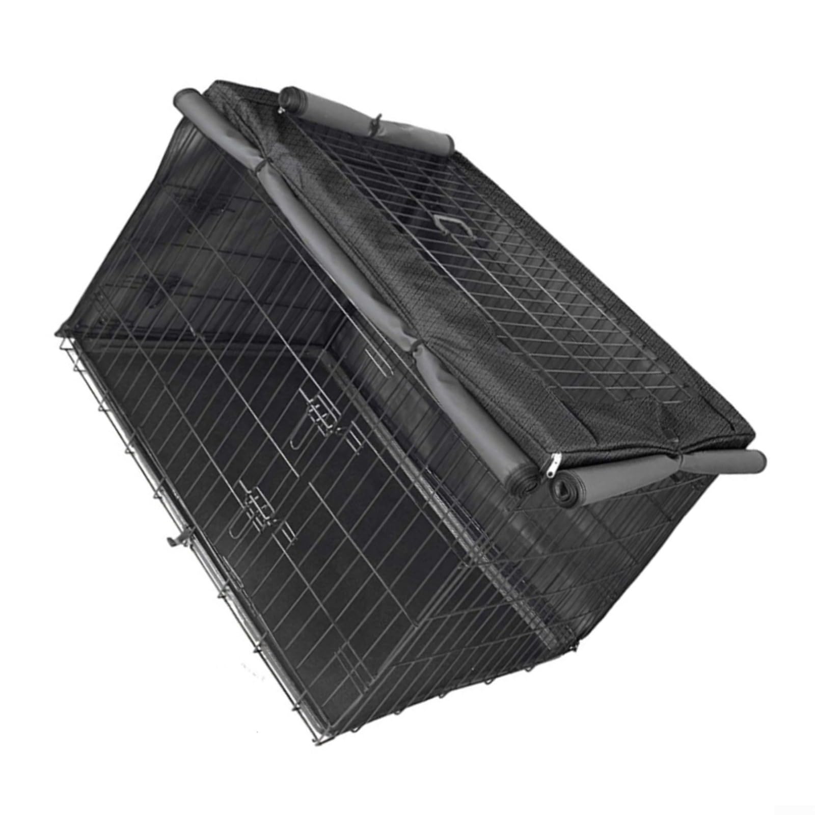 Cubierta antipolvo de tela Oxford 420D diseñada para jaulas de perros, ofrece protección contra el polvo y fácil almacenamiento, compatible con múltiples tamaños de jaula (125 x 77 x 81 cm)