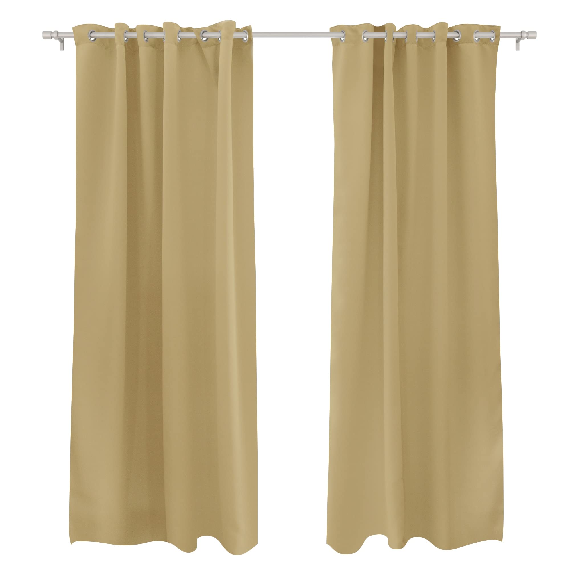 Victoria M. Aurora Verdunkelungsvorhang Blickdicht, Thermovorhang, Ösenvorhang, Schallschutz Vorhang 140 x 245cm, Creme, 2er Pack