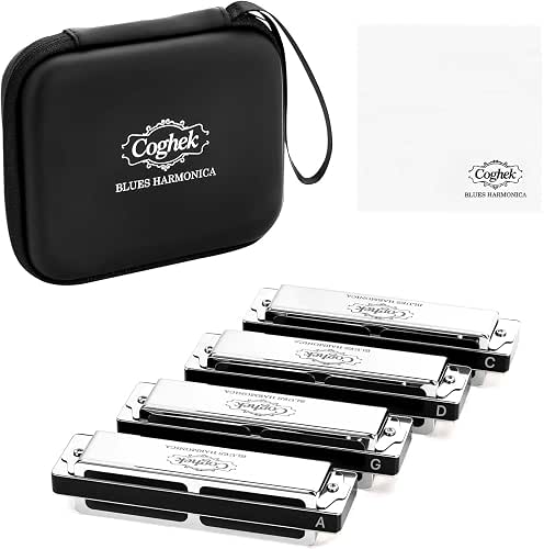 Harmonica Set 4 Pack, Keys C G D A, 10