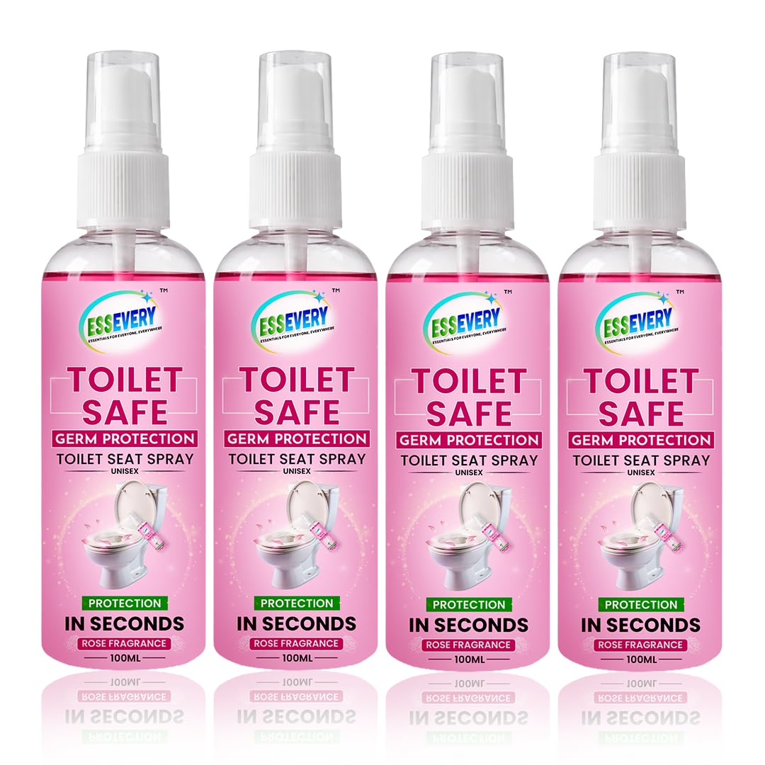 Toilet Safe Toilet Seat Hygiene Spray 100 ml (Pack of 4) | Germ Protection in Seconds | Rose Fragrance | For Public & Shared Toilets-image-14