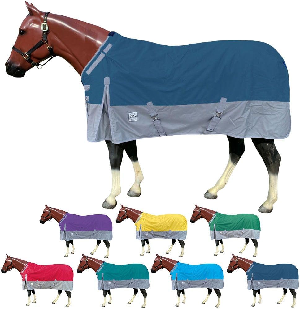 1200 Denier Waterproof Adjustable Neck Turnout Blanket - with Grey Skirt -200 gram Fill