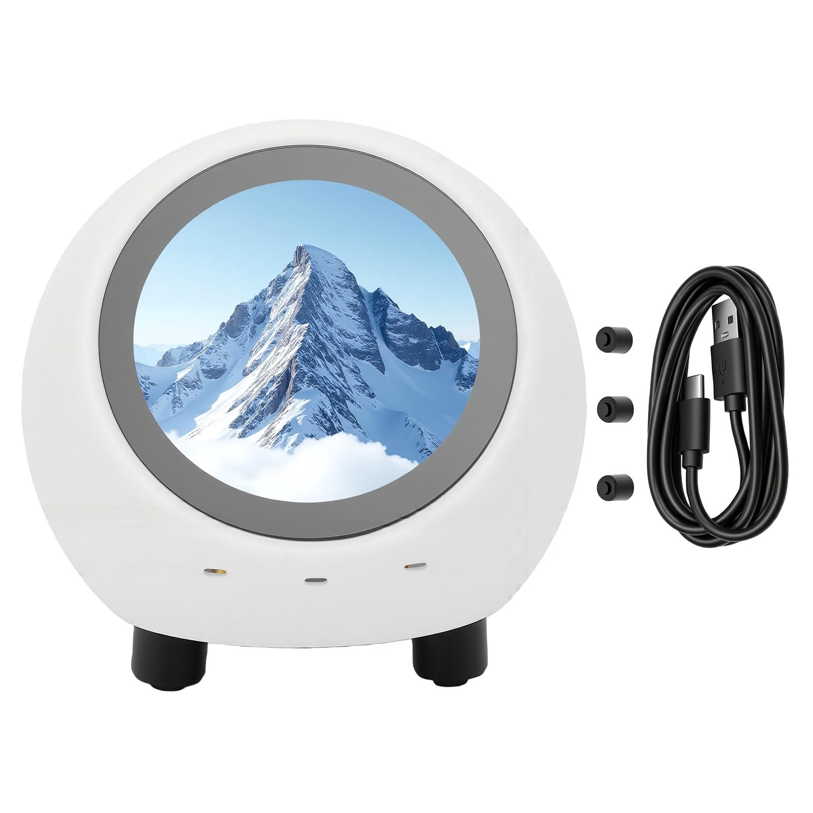 Tosuny AI Desk Robot Companion 1,28 Pulgadas, Reloj Meteorológico Bluetooth | Activación por Voz, Pantalla de 240x240, Sincronización WiFi, Reproducción de Vídeos Musicales, Batería de 400 MAh, SD de