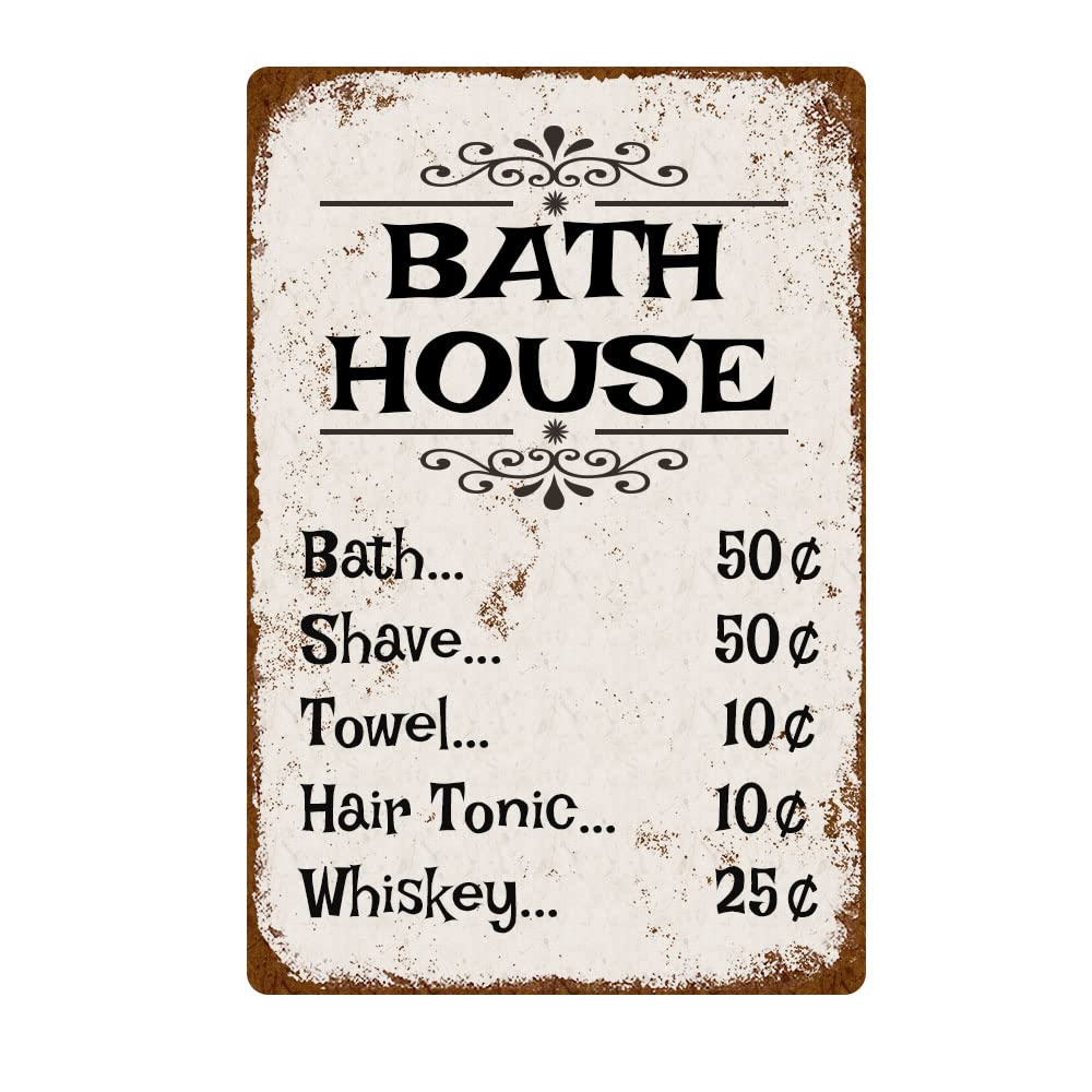 Funny Sarcastic Metal Tin Sign Bath House For Bathroom Home Vintage Wall Decor Retro Sign 8x12 Inches