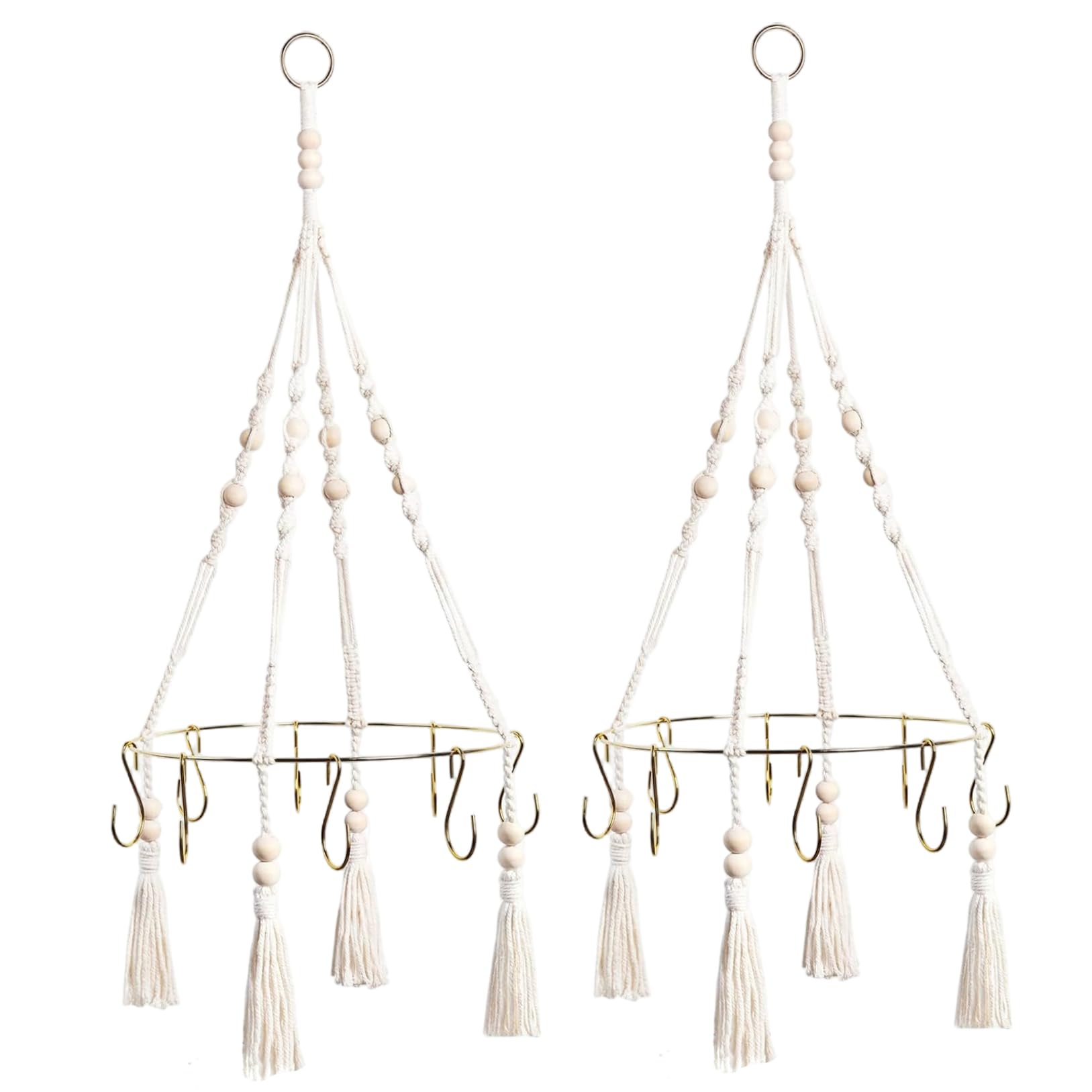 Perodlly 2PCS Herb Drying Rack Hanging, Single Layer Herb Dryer, Cotton Rope Woven Flower Grass Drying Rack..