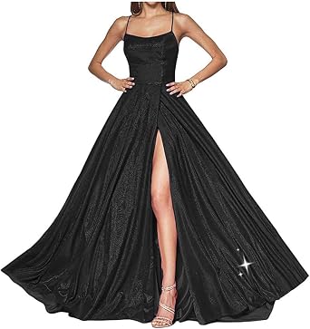 Amazon.com: Vkissdress Vestido de noche para mujer, con brillantina, largo  dividido, formal, para fiesta, P41 : Ropa, Zapatos y Joyería
