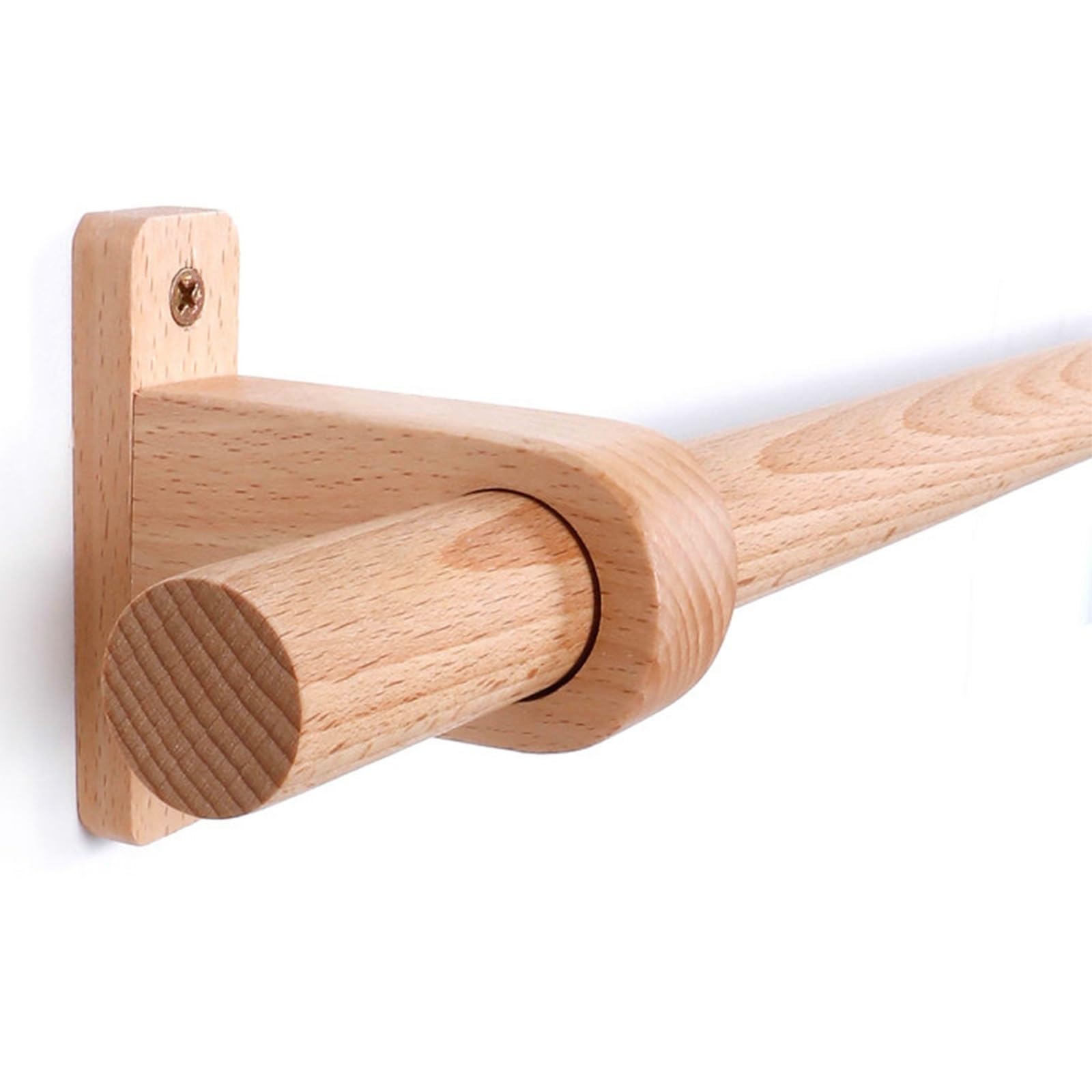 Bastone Tenda Naturale, Bastoni per Tende Resistenti con Diametro 25 mm, Asta per Tende in Faggio, Facile da Installare Bastone Tenda Legno per Parete e Soffitto(Natural,360cm (3 brackets))