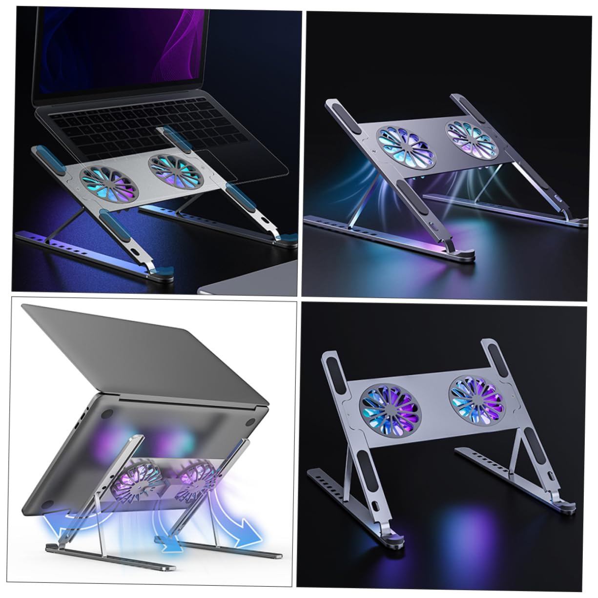 Uonlytech Verstellbarer Gaming Laptop Kühler aus Aluminiumlegierung mit Turbinen Saugfunktion und Innen Sowie Außenluftzirkulation für Effiziente Kühlung und Arbeit