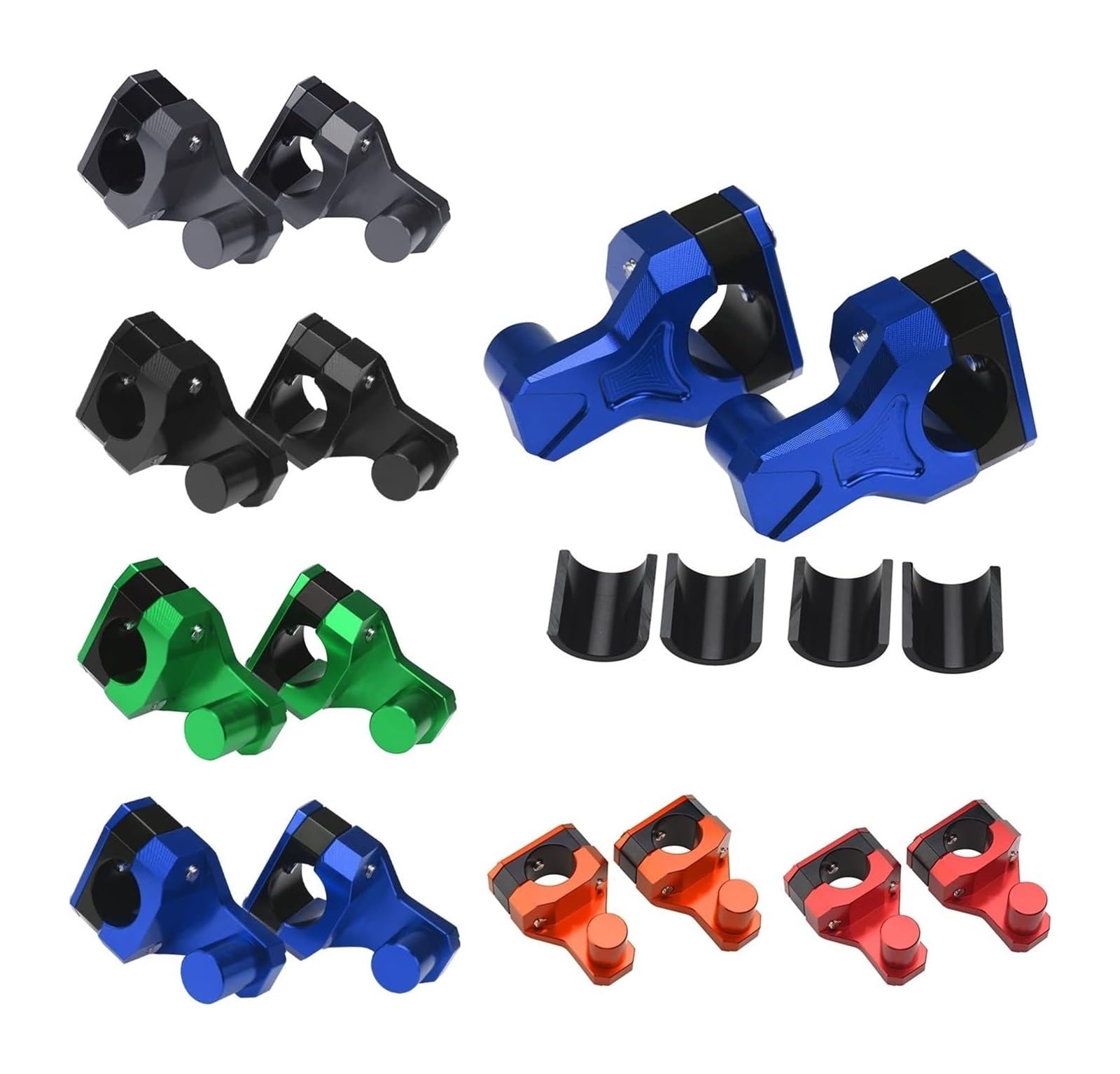 para Manillares De 22 Mm Y 28 Mm Universales Adaptador De Elevador De Manillar De Motocicleta Clip De Barra De Manillar Elevado De Aleación Aluminio Alzas Manillar Motocicleta(Rojo)