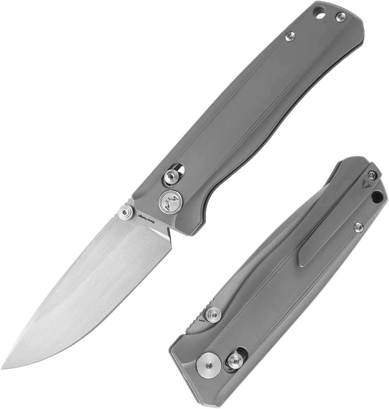 CMB Braveman EDC Knife Folding Pocket knife with Clip for Men and Women Crossbar Lock Knife with S35VN Steel Blade Titanium Handle for Outdoors Camping Hiking-CMB-17 (CMB-17S)