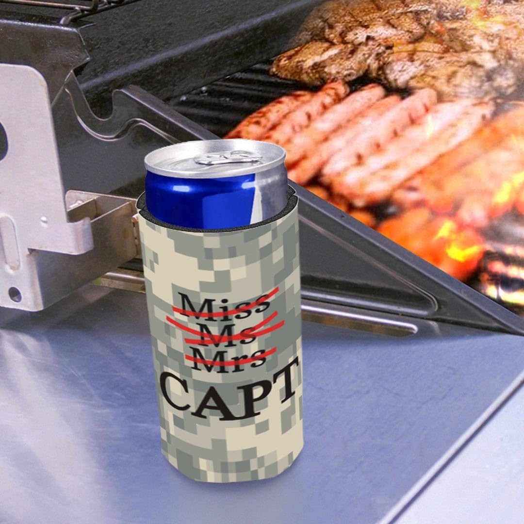 Military Promotion Gifts For Women Miss Mrs Ms CAPT Captain 12-Pack Ultra Slim Can Thermocoolers