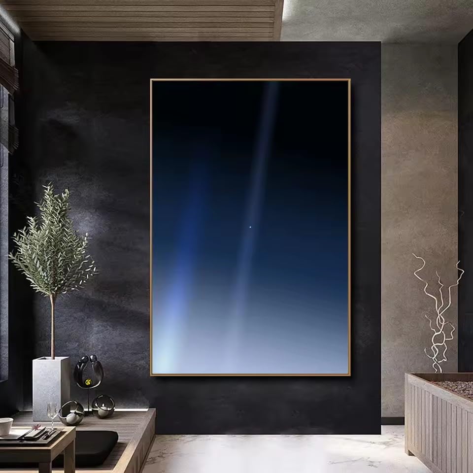 Affiche Voyager 1 Points bleu pâle KEMEIQI poster toile espace pour passionné aviation 60x90 cm