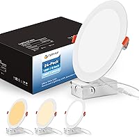 Vista 10 de CycevSun Luces empotrables negras sin lata de 6 pulgadas, iluminación exterior de soffito, regulables y 3000 K, 4000 K, 5000 K, seleccionables, 12